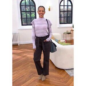 Candace Cameron Bure Pacific Denim‎ Paper Bag Waist Jeans Size 28W Black A556277